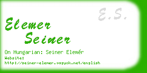 elemer seiner business card